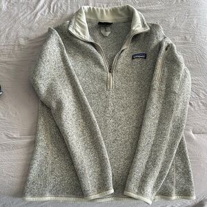 Patagonia Cream and Gray Fleece Pullover